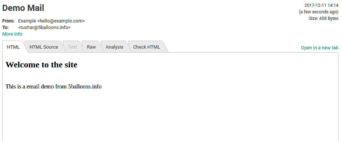 Laravel 5.5 Send Email Example