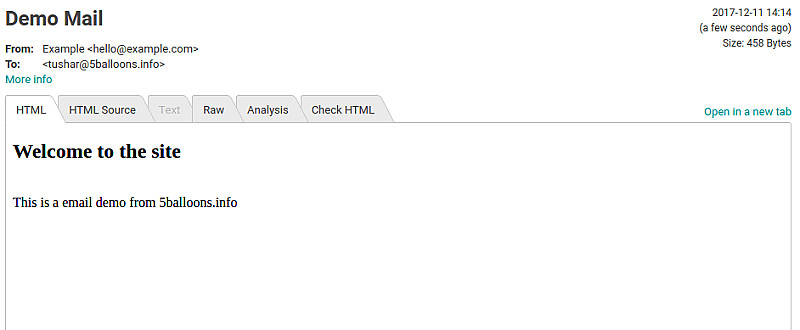 Laravel 5.5 Send Email Example