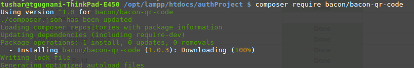 bacon-qr composer laravel