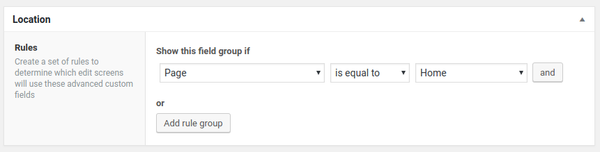 location rule advanced custom rule