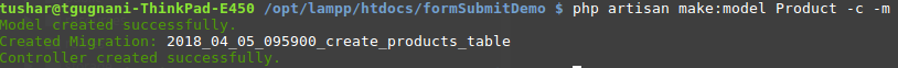 php artisan make:model command