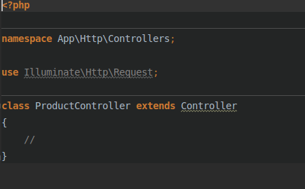 ProductController blank file
