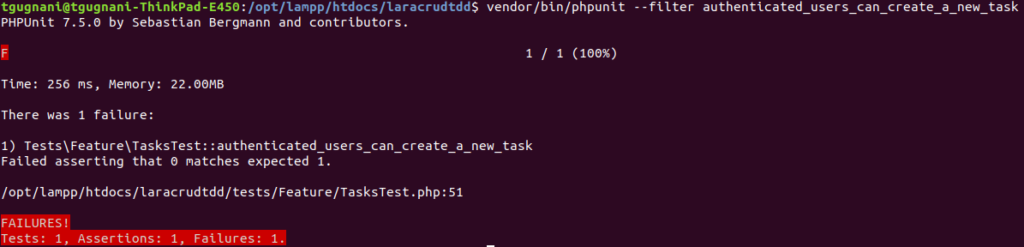 laravel create task test.