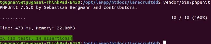 run full test suite tdd laravel