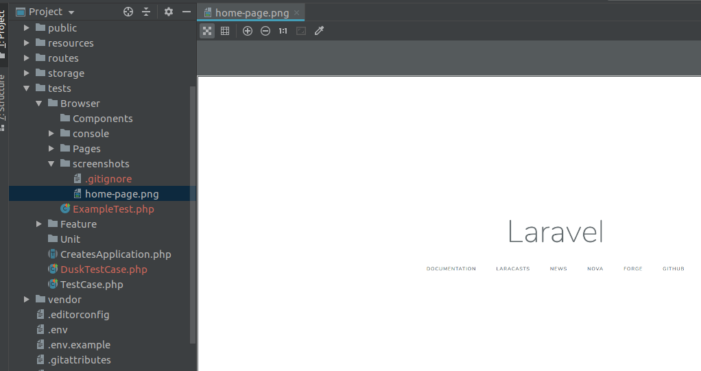 laravel-dusk-screenshot
