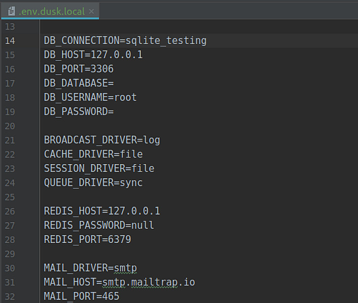 Using Sqlite database with Laravel Dusk Testing