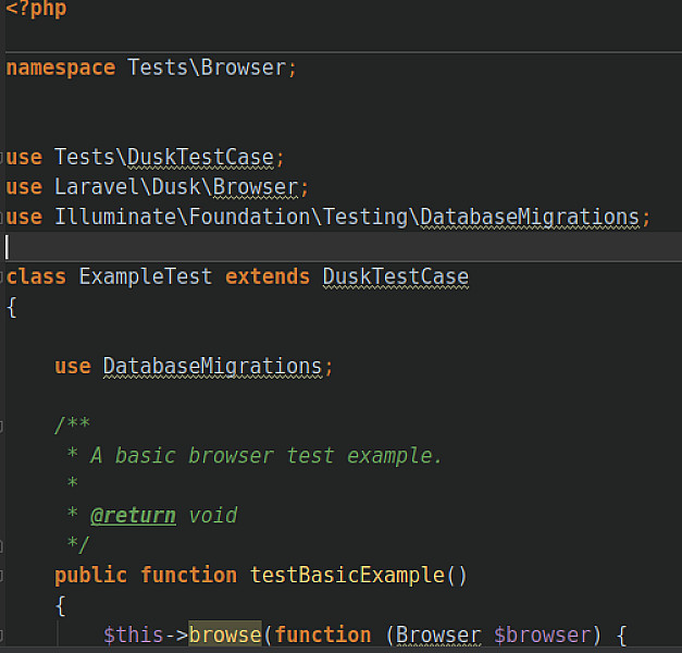 Migrating and Seeding Database in Laravel Dusk