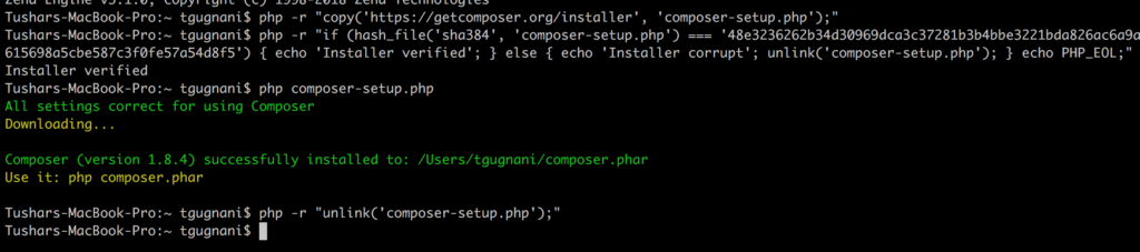 download composer commands osx mac
