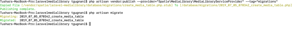 laravel medialibrary migration