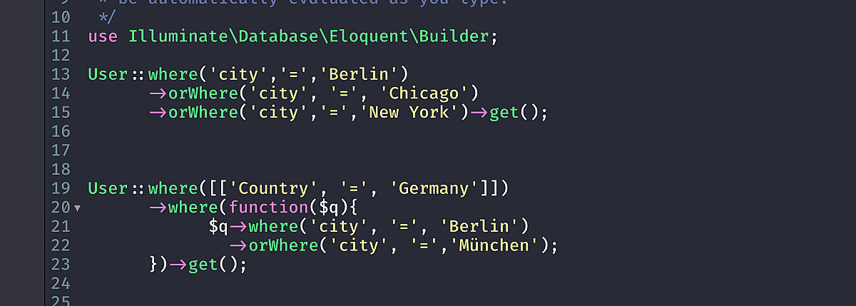 Eloquent Multiple Where and other where clause examples