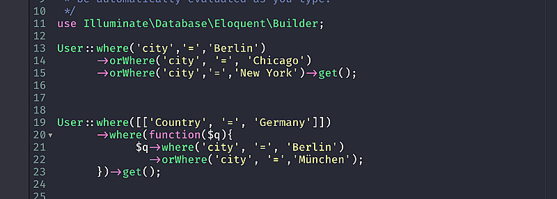 Eloquent Multiple Where and other where clause examples