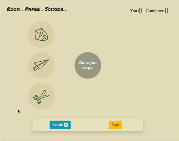 rock paper scissor game vuejs