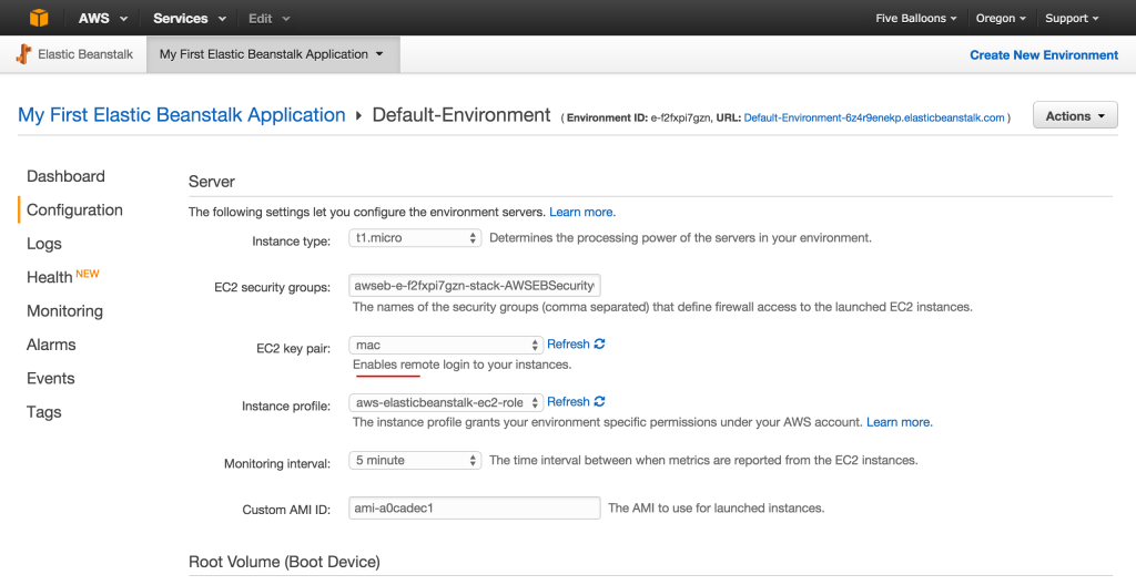 Default Environment Configuration1