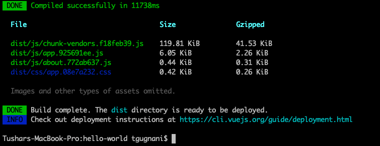 npm run build vue-cli project