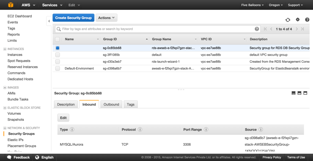 EC2 Management Console