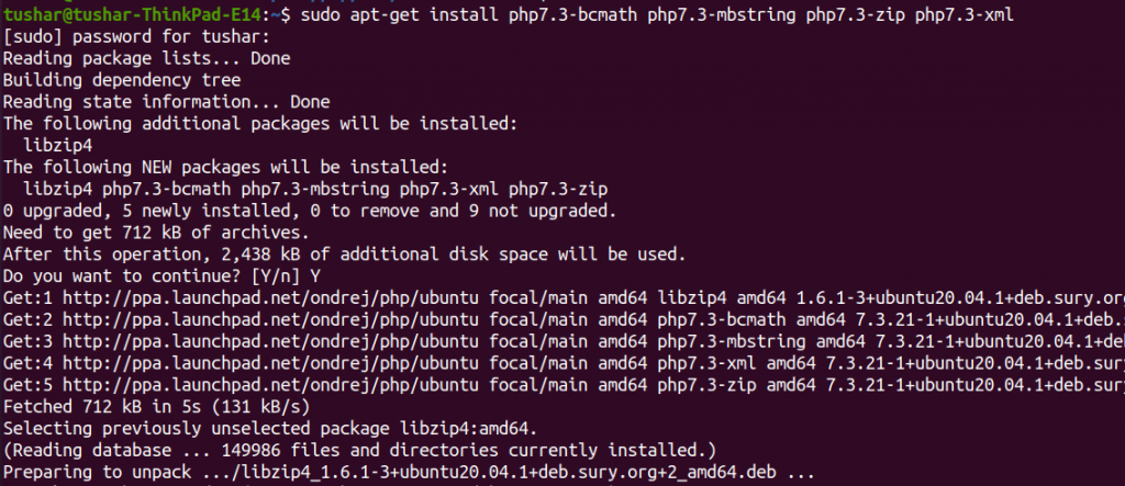 additional php modules for Laravel