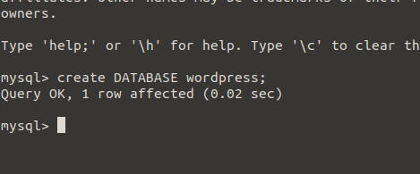 create database mysql commandline