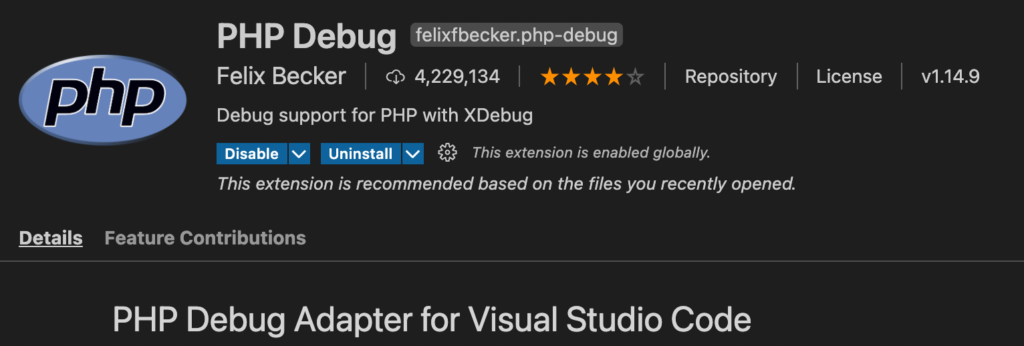 PHP Debug extension VS Code