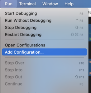Add Configuration VSCode