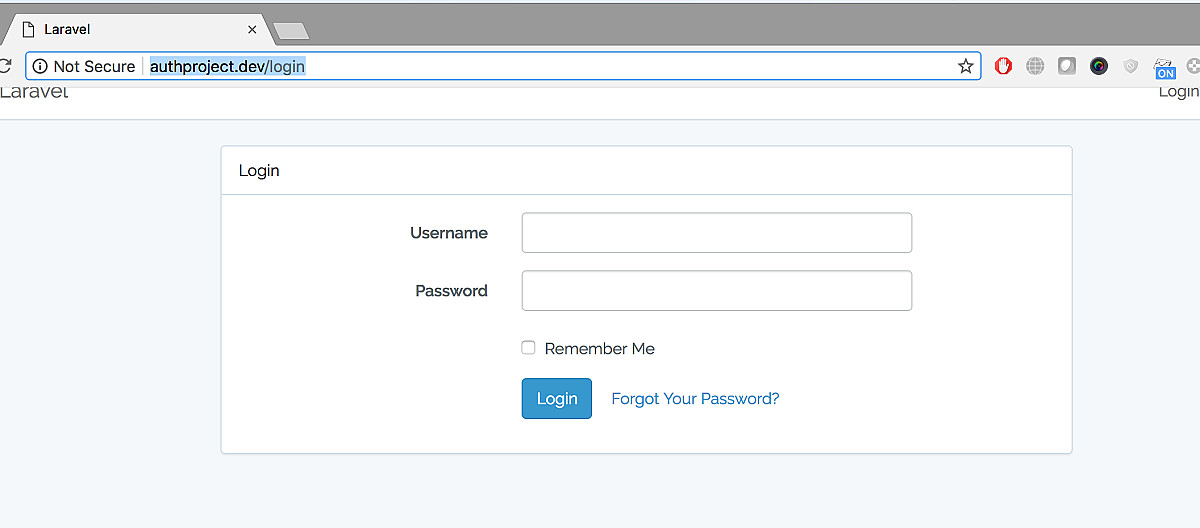 Customizating Laravel Authentication to login via username instead of email